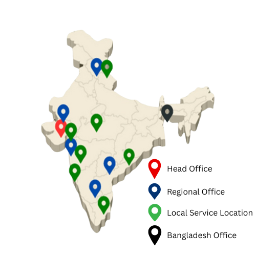 Shreedhar Instruments office locations map across India